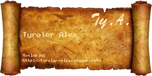 Tyroler Alex névjegykártya